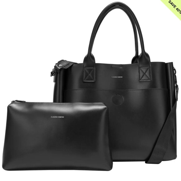 Claudia Canova single pocket tote bag in black - Picture 2 of 3